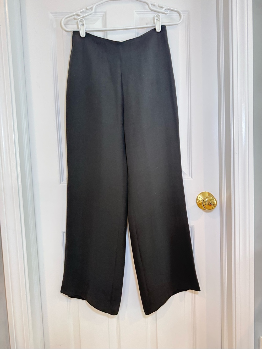 Eileen Fisher Silk Wide Leg Pants Size P Black